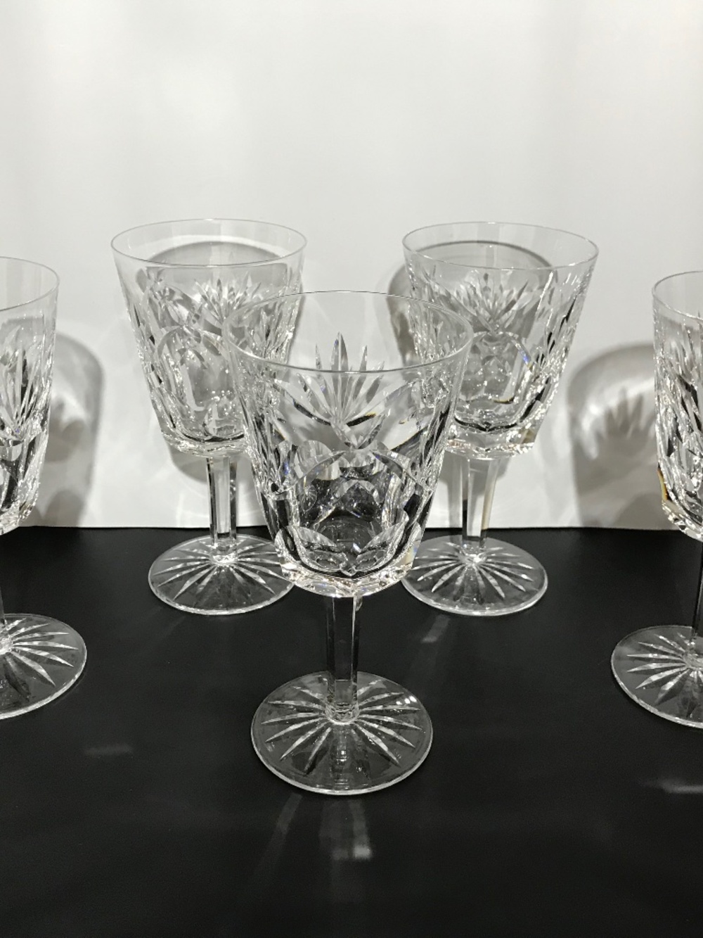 Vintage Set of 5 Waterford Crystal ASHLING Water Goblets 6 7/8” x 3 3/8”
